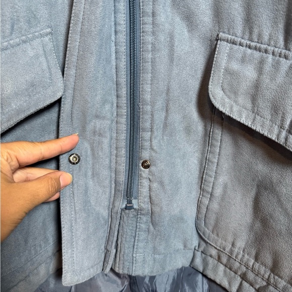 Blue and White Puffer Jacket with Contemporary Style - Picture 7 of 11